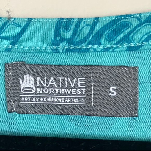 Native Northwest T-shirt 3/4 Sleeve tee  Feathers by Corey Bulpitt size S - Picture 7 of 9